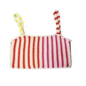 Future Collective Alani Noelle Crochet
Boxy Crop Cotton Top Size Small